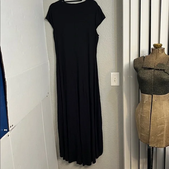 KILLSTAR BLACK GOTH RIPLEY TEE LONG MAXI HI-LOW  SHORT SLEEVE DRESS XXL - Picture 5 of 14